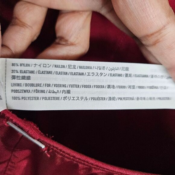 Abercrombie & Fitch Maroon High Cut Scoop Back One Piece Swimsuit L - Picture 10 of 11